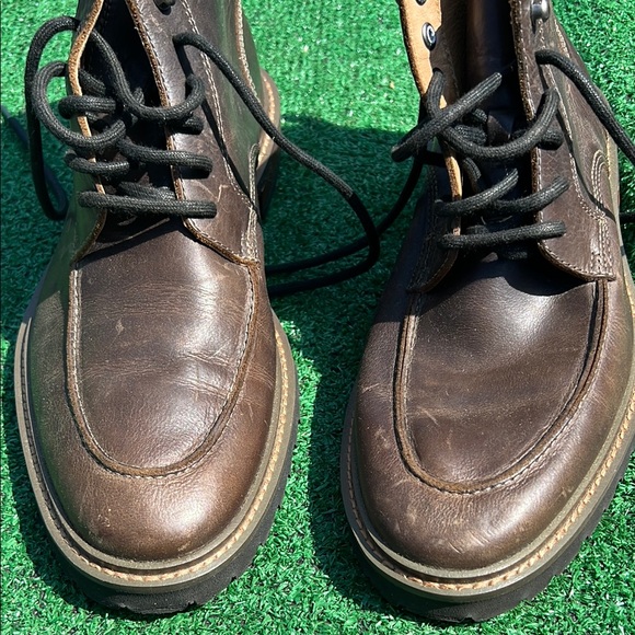Johnston & Murphy Brown Leather Boots Moc-Toe Casual